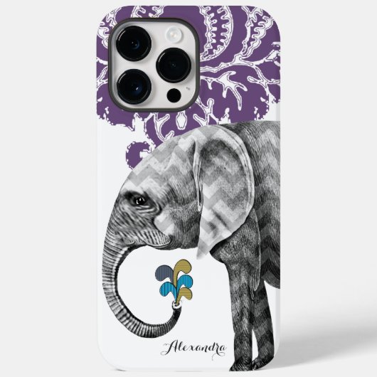 Persoonlijk Elephant Damask iPhone 7 hoesje (Achterkant)