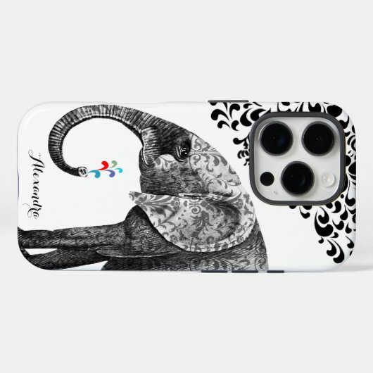 Persoonlijk Elephant Damask iPhone 7 hoesje (Achterkant (horizontaal))