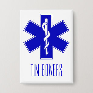 Persoonlijk EMT Ster van Levenssymbool Button