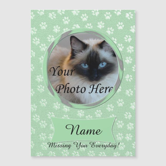 Persoonlijk en Cute Mint Green Custom Pet Memorial (Voorkant)