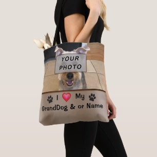 Persoonlijk en FOTO I Love My GrandDog Bag Tote Bag