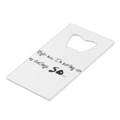 Persoonlijk en Gepersonaliseerd voor u Creditkaart Flessenopener (Achterkant Gekanteld)