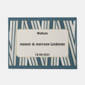 Persoonlijk en origineel huwelijkscadeau met namen deurmat (Voorkant)