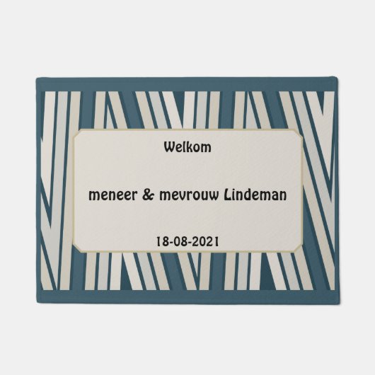 Persoonlijk en origineel huwelijkscadeau met namen deurmat (Voorkant)