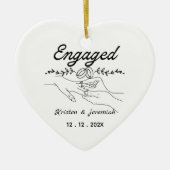 Persoonlijk engagement keramisch hart ornament (Voorkant)