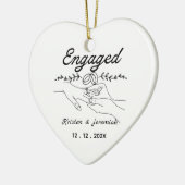 Persoonlijk engagement keramisch hart ornament (Links)