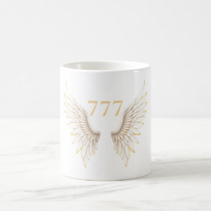 Persoonlijk engelennummer met elegante vleugels koffiemok