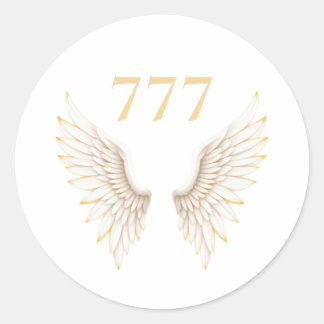 Persoonlijk engelennummer met elegante vleugels ronde sticker