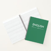 Persoonlijk Engelse klas groene schoolagenda Notitieboek (Binnen)