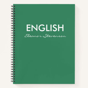 Persoonlijk Engelse klas groene schoolagenda Notitieboek