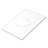Persoonlijk enkel aangepast monogram wit notitieblok (Schuin)