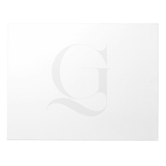 Persoonlijk enkel aangepast monogram wit notitieblok (Voorkant)