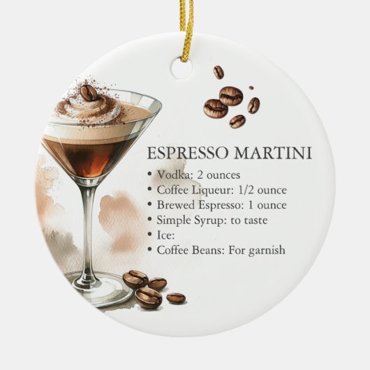 Persoonlijk Espresso Martini Recept Ornament (Voorkant)