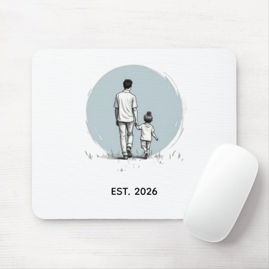 Persoonlijk EST Jaar Vader & Dochter Minimalistisc Muismat (Met muis)