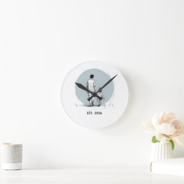 Persoonlijk EST Jaar Vader & Dochter Minimalistisc Ronde Klok