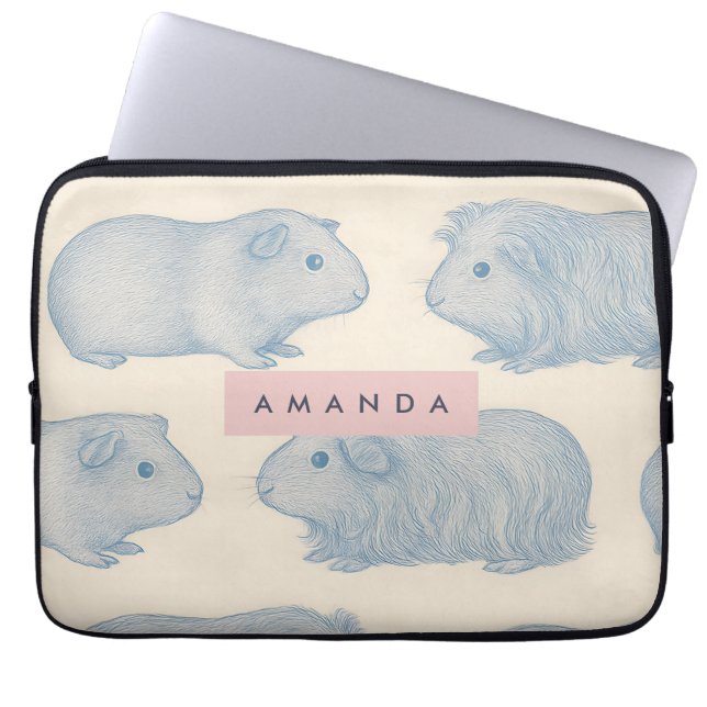Persoonlijk esthetisch cavia patroon laptop sleeve (Voorkant)