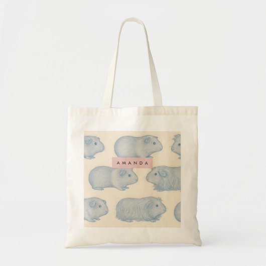 Persoonlijk esthetisch cavia-patroon tote bag (Voorkant)