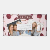 Persoonlijk esthetisch kersenpatroon naam cadeau bureaumat (Keyboard & Muis)