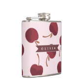 Persoonlijk esthetisch kersenpatroon naam cadeau heupfles (Rechts)