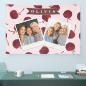 Persoonlijk esthetisch kersenpatroon naam cadeau spandoek (Beurs)