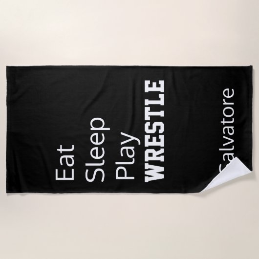 Persoonlijk eten, slapen, wandelen strandlaken (Voorkant)