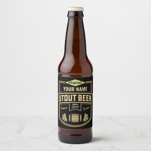 Persoonlijk Etiket Stout Donker Bier Brouwen Label (Voorkant)