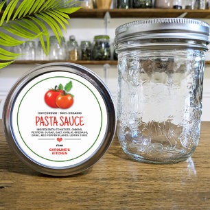 Persoonlijk etiket voor tomaten inmaakpot