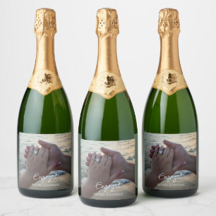 Persoonlijk etikett voor fles bruisende wijn met f sparkling wijnetiket