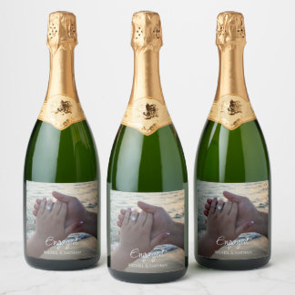 Persoonlijk etikett voor fles bruisende wijn met f sparkling wijnetiket