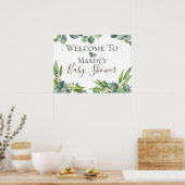 Persoonlijk Eucalyptus Baby Shower Bord Poster (Keuken)
