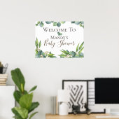 Persoonlijk Eucalyptus Baby Shower Bord Poster (Thuiskantoor)