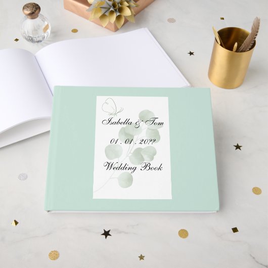 Persoonlijk Eucalyptus Boho Trouwherinnering Gast Gastenboek (Voorkant open)