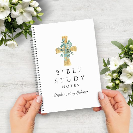 Persoonlijk Eucalyptus Religieus Kruis Notitieboek