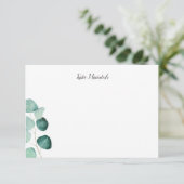Persoonlijk Eucalyptus Schrijfwaren Bedankkaart (Staand voorkant)
