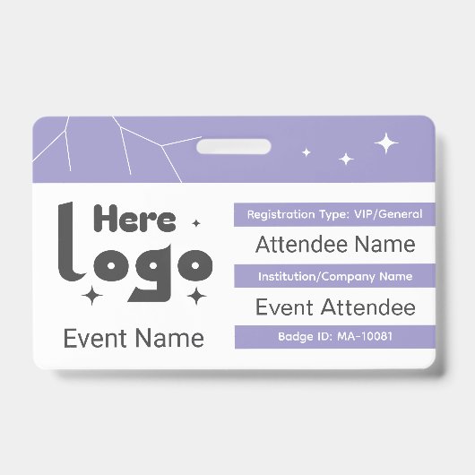 Persoonlijk evenementbadge-ID Badge (Voorzijde)