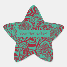 Persoonlijk Ex Libris Abstract Boho Ster Sticker