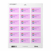 Persoonlijk ex-libris met vredesteken - roze etiket (Full Sheet)