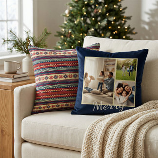Persoonlijk Fair Isle Kerst Foto Kussen