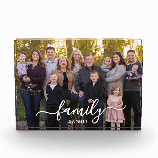 Persoonlijk familie foto tekst script foto blok