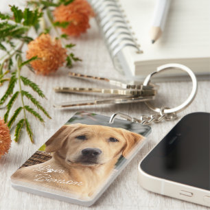 Persoonlijk familiedier Foto Aandenken Hond Liefhe Sleutelhanger