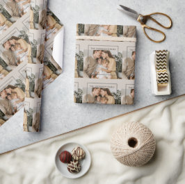 Persoonlijk familiefoto | Aangepaste familienaam Cadeaupapier