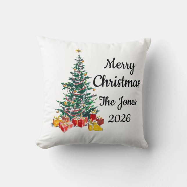 Persoonlijk familiekerstkussen kussen (Voorkant)