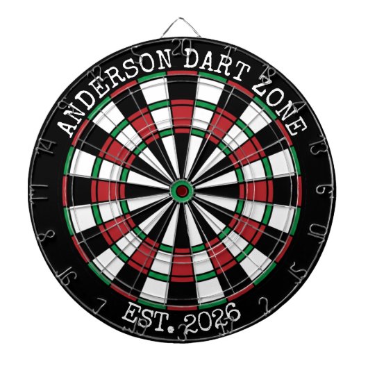 Persoonlijk familienaam Dartbord Man Cave (Voorkant)