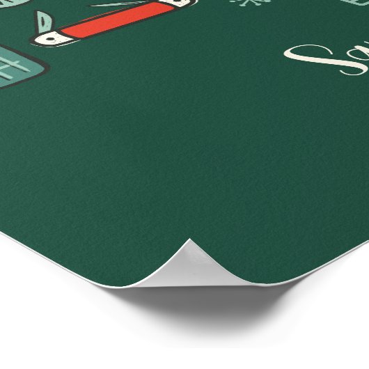 Persoonlijk familienaam meerhuis Kerstmis Poster (Hoek)