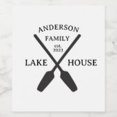 Persoonlijk familienaam meerhuis wijn etiket (Enkel label)