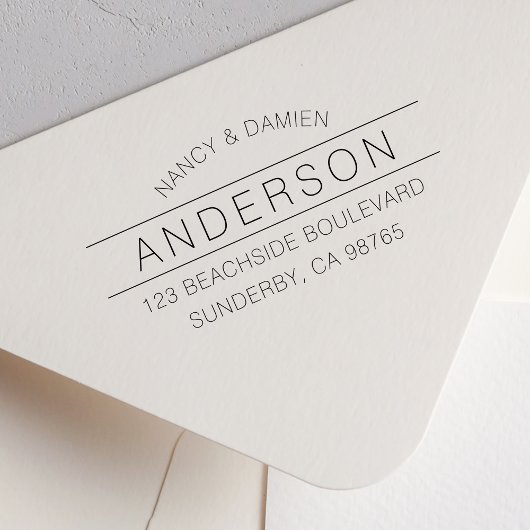 Persoonlijk familienaam Modern Return-adres Zelfinktende Stempel