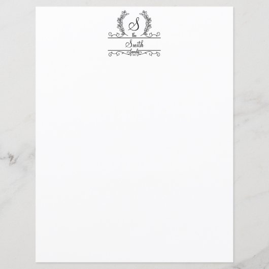 Persoonlijk Familienaam Schrift Briefpapier (Voorkant)