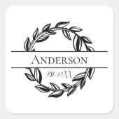 Persoonlijk Familienaam Wedding Year Envelope Seal Vierkante Sticker (Voorkant)