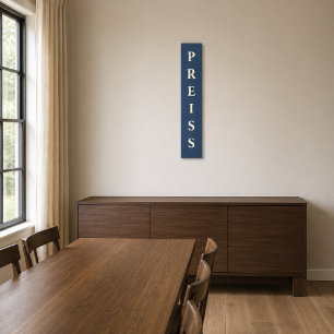 Persoonlijk familienaambord verticaal canvas afdruk