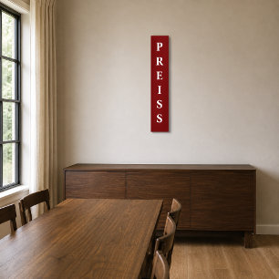 Persoonlijk familienaambord verticaal canvas afdruk